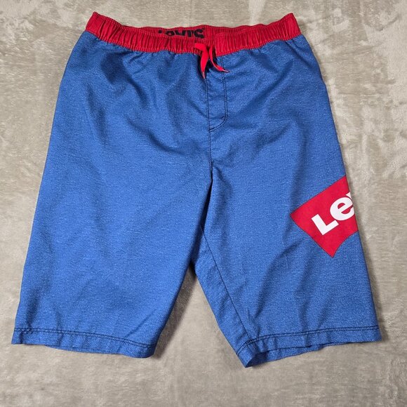 Levi’s Swim Trunks Youth XL Blue Red Logo Board Shorts 13–15 Yrs Lined - Picture 2 of 12